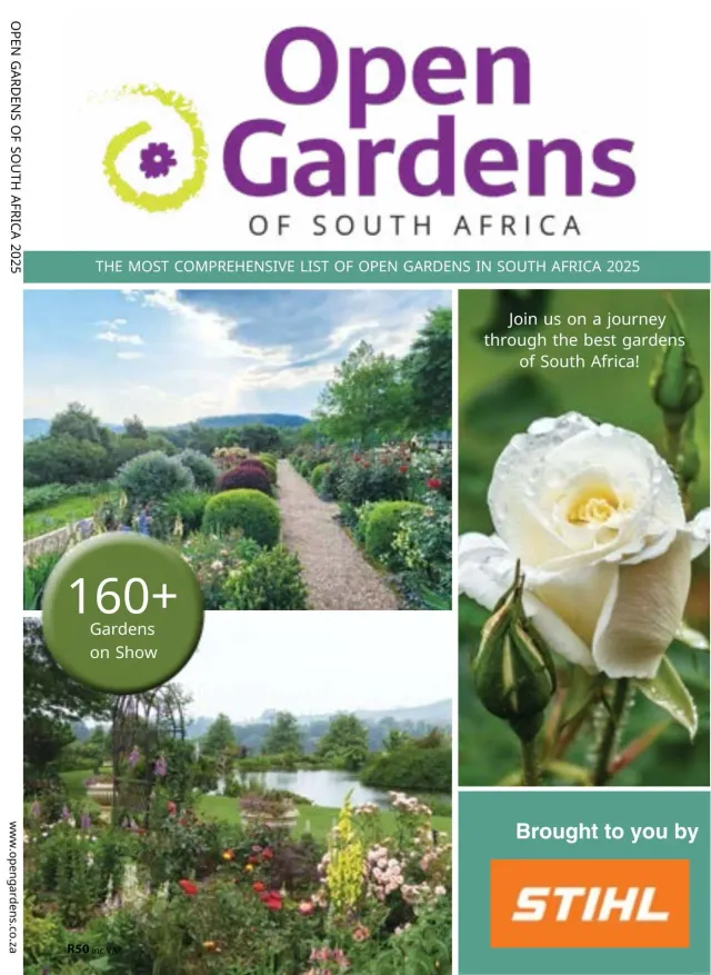 Open Gardens of South Africa cover, annual guide to gardens open to visitors
