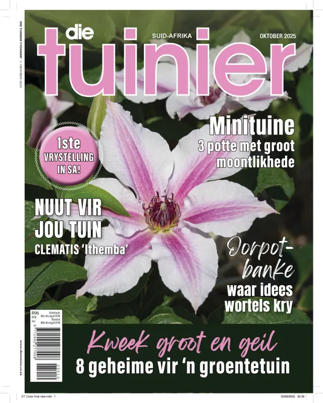 Die Tuinier magazine cover, Afrikaans gardening magazine