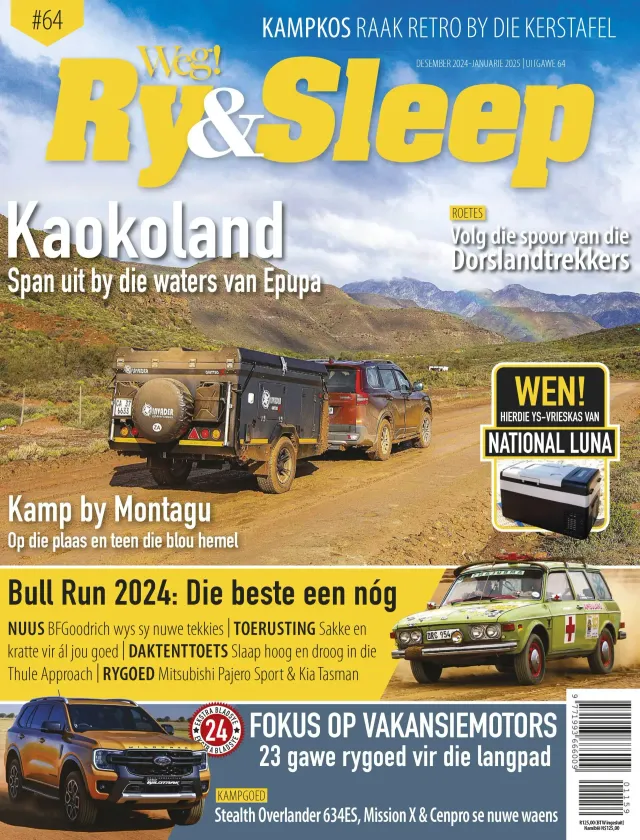 Weg! Ry & Sleep magazine cover, Afrikaans road trip and camping magazine